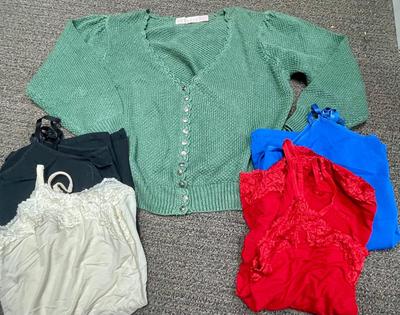 Plus-sized Women's Clothing Lot - Short waisted Cardigan and 4 Tank Tops