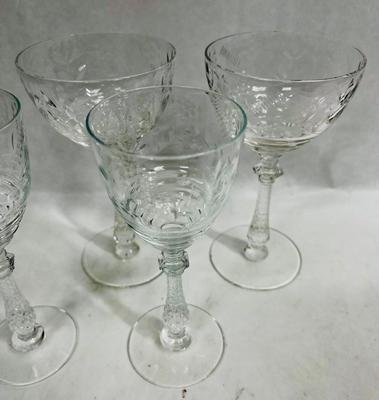 Rock Sharpe "Oradea" Cut Crystal Champagne glasses 3 Coupe Shape, 5 Wide Tulip shape