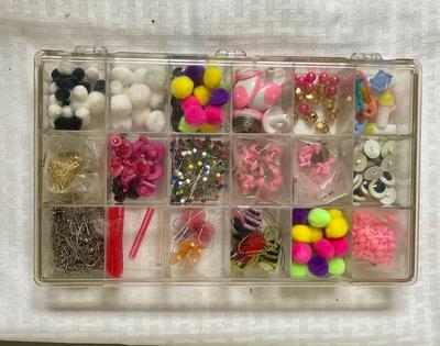 Storage box with craft supplies
