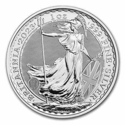 2023 1 oz Silver Britannia BU (Queen Elizabeth II) - Qty 5