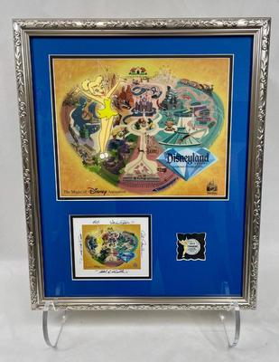 Rare Cel Art & Pin Disneyland Diamond Celebration Limited Edition Autographed Disney 60 Year Theme Park Anniversary