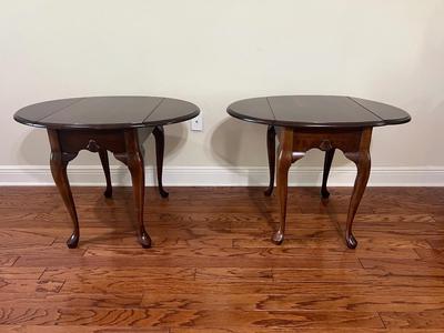 Pair Of Drop Leaf End Tables