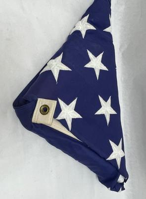 Standard 3'x5' US Flag, Folded Into a Triangle