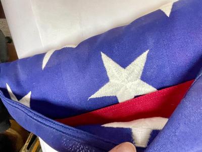 Standard 3'x5' US Flag, Folded Into a Triangle