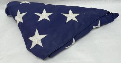 Standard 3'x5' US Flag, Folded Into a Triangle