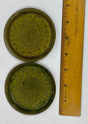2 Brass Coasters or Ashtrays