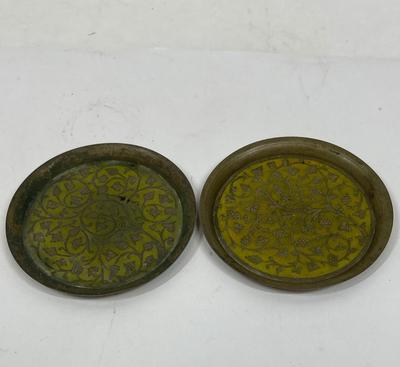 2 Brass Coasters or Ashtrays
