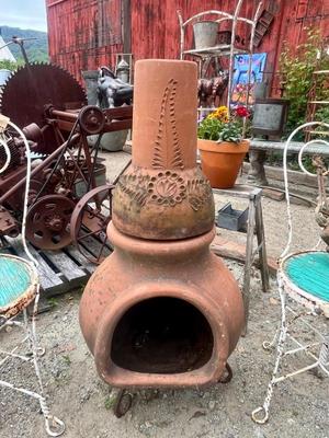 Clay Chiminea Fire Pit