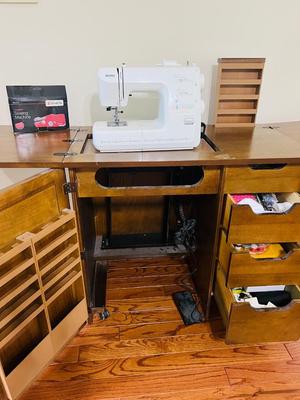 Solid Wood Sewing Cabinet Kenmore Sewing Machine Plus Extras