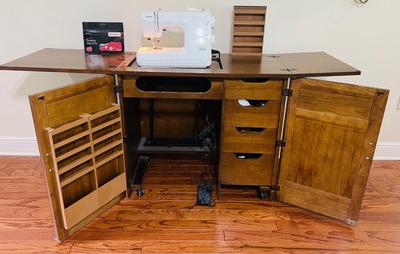 Solid Wood Sewing Cabinet Kenmore Sewing Machine Plus Extras