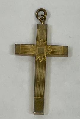 Gold Tone Metal Cross Pendant