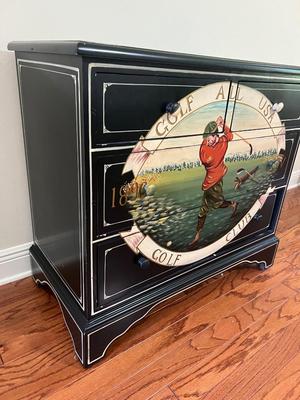 Hand Painted Golf Chest Of Drawers