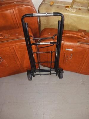 3 PIECE SOFT SIDED LUGGAGE, LUGGAGE CART AND VINTAGE SUITCASE
