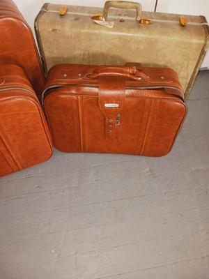 3 PIECE SOFT SIDED LUGGAGE, LUGGAGE CART AND VINTAGE SUITCASE