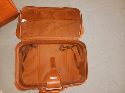 3 PIECE SOFT SIDED LUGGAGE, LUGGAGE CART AND VINTAGE SUITCASE