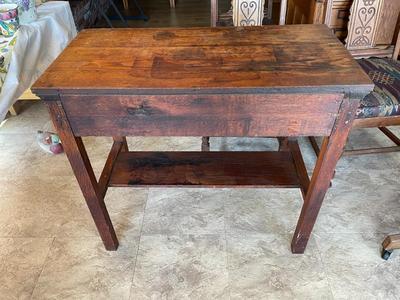Vintage Solid Wood Arts & Crafts Table Desk