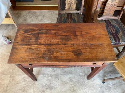 Vintage Solid Wood Arts & Crafts Table Desk