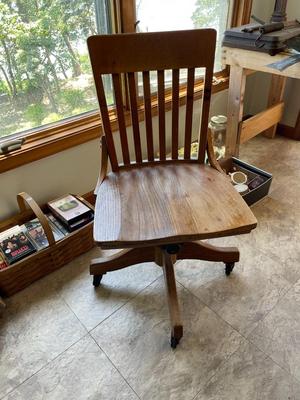 Antique Solid Oak Office Chair