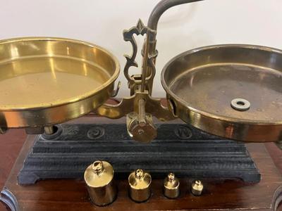 Vintage Brass Scale Cast Iron Base Night Watch Lamp