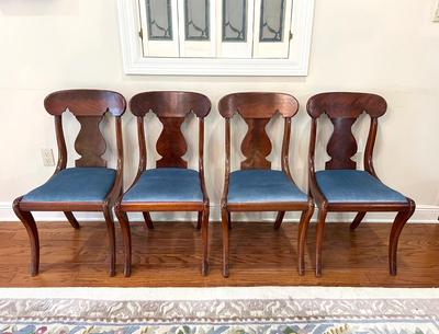 Carved Mahogany Dining Chairs Set Of Four