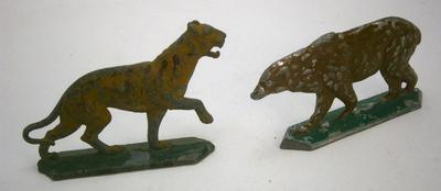 2 Vintage Painted Diecast Zoo Animals