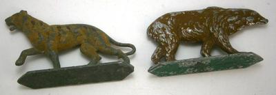 2 Vintage Painted Diecast Zoo Animals