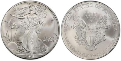 2001 Silver American Eagle - BU - Qty 5