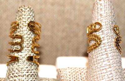 Size 8-9 Assortment of 5 OPEN BAND Gold Tone Rings