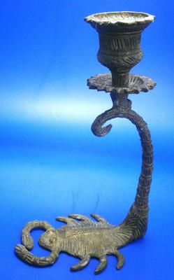Vintage Figural Scorpion Brass Candlestick