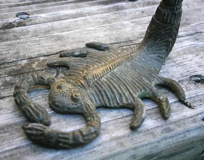 Vintage Figural Scorpion Brass Candlestick
