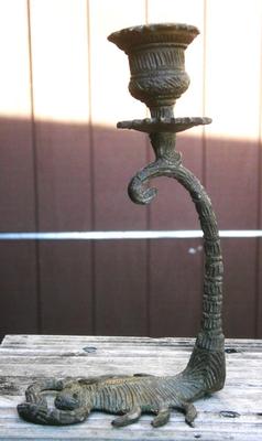 Vintage Figural Scorpion Brass Candlestick
