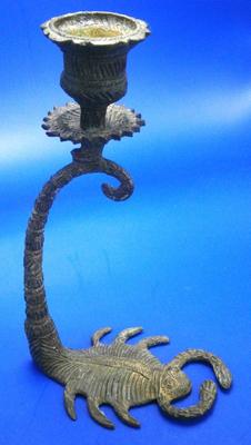 Vintage Figural Scorpion Brass Candlestick