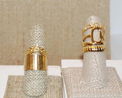 Size 8-9 Assortment of 5 OPEN BAND Gold Tone Rings (16.1g)