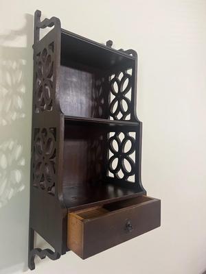 Chippendale-Style Hardwood Curio Shelf