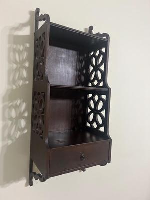 Chippendale-Style Hardwood Curio Shelf