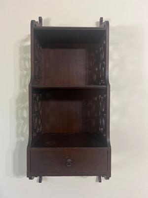Chippendale-Style Hardwood Curio Shelf
