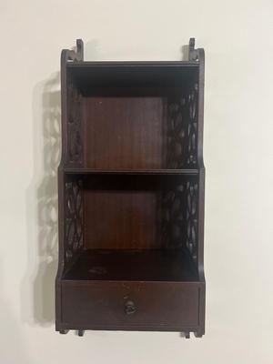 Chippendale-Style Hardwood Curio Shelf