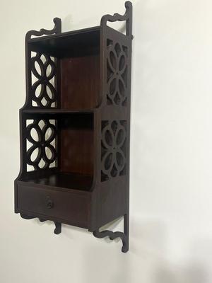 Chippendale-Style Hardwood Curio Shelf