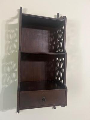 Chippendale-Style Hardwood Curio Shelf