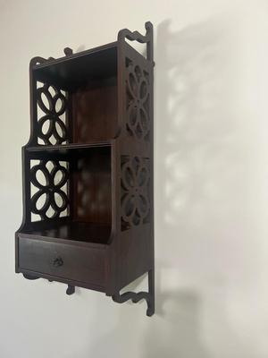 Chippendale-Style Hardwood Curio Shelf