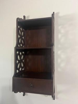 Chippendale-Style Hardwood Curio Shelf