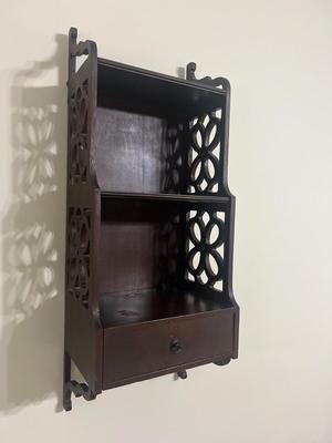Chippendale-Style Hardwood Curio Shelf