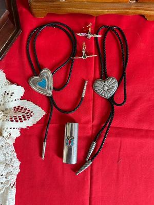 HANDMADE DOILIES, JEWELRY BOXES, BOLO TIES AND LIGHTER COVER