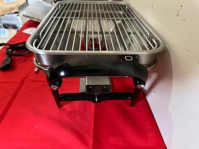 FARBERWARE INDOOR GRILL WITH ROTISSERIE AND WARMING PLATE
