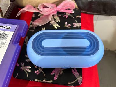 BRIEFCASE, BINOCULARS, CD HOLDER BOOK, PERSONAL FAN AND MORE