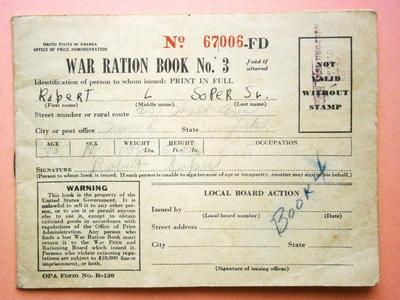 WWII Ration Book