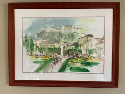 Vintage Watercolor Framed Art