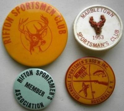 Vintage Sportsmen's pinback Buttons