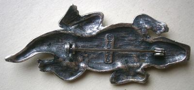 Vintage silver tone crocodile/alligator pin