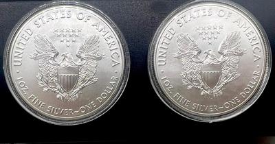 Lot of 2- 2017 1 oz American Silver Eagle Coins